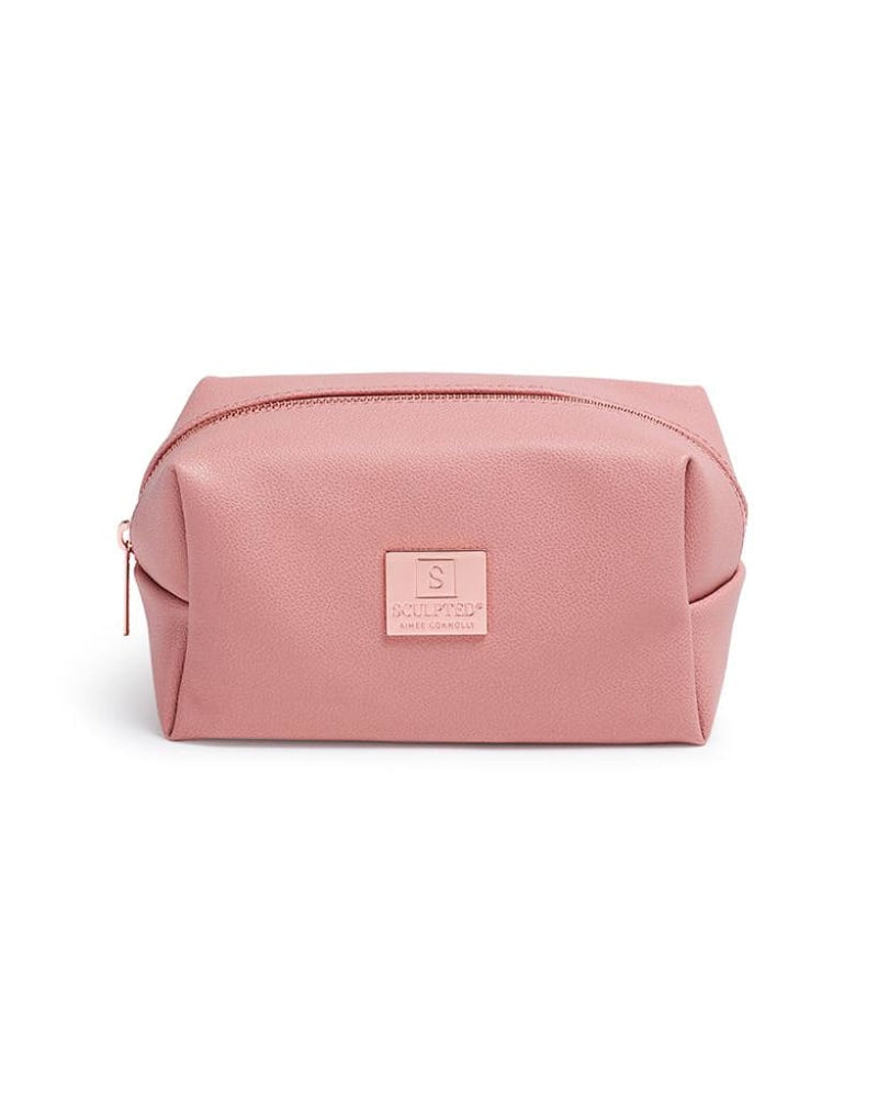 Pink Faux Leather Makeup Bag Sculpted